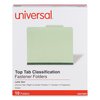 Universal Pressboard Classification Folder 8-1/2 x 11", Green, PK10 UNV10251